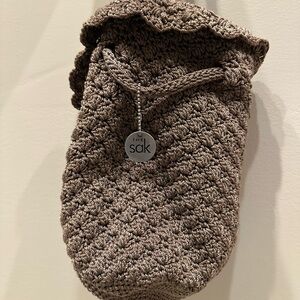The Sak Taupe Crochet Pouch